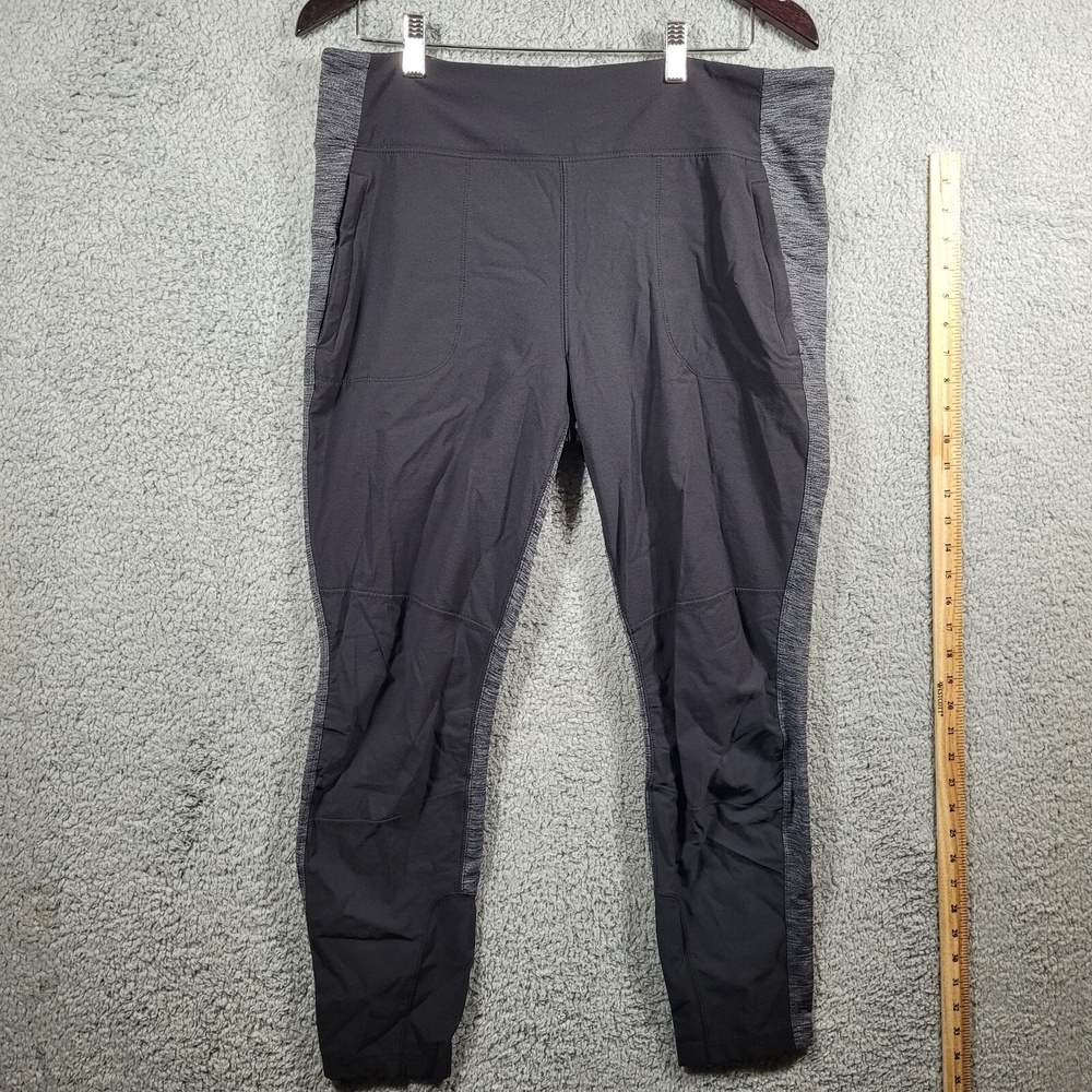Athleta Womens Heather Gray Black Highline Hybrid Ankle Tight Legging 14 - Picture 1 of 5